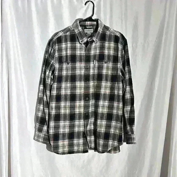 Carhartt Mens Long Sleeve Flannel Shirt Relaxed Fit Plaid Size Large - Picture 1 of 9